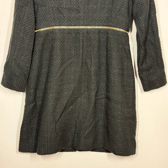 NEW MNG Mango Boucle Jacket Size Small Outerwear Wool Blend Black Convertible - Picture 7 of 10